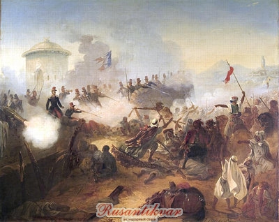 Défense_héroïque_du_capitaine_Lelièvre_à_Mazagran_by_Jean-Adolphe_Beaucé.jpg