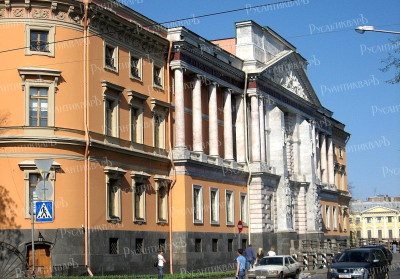 Михайловский замок, получивший в честь училища второе название Инженерный, где с 1823 располагалось Главное инженерное училище.jpg