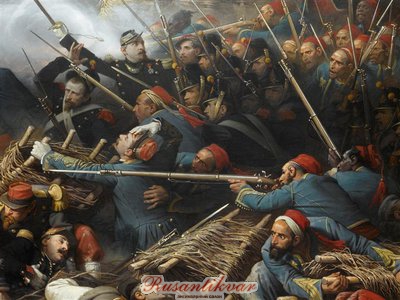 French Voltigeurs of the Imperial Guard and Tirailleurs Algeriens (aka Turcos) storming the Malakoff..jpg