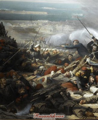 French infantry (zouaves, turcos, line infantry, etc) fighting against Russian soldiers inside the Malakoff..jpg