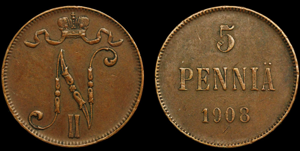5 пенни 1908 год