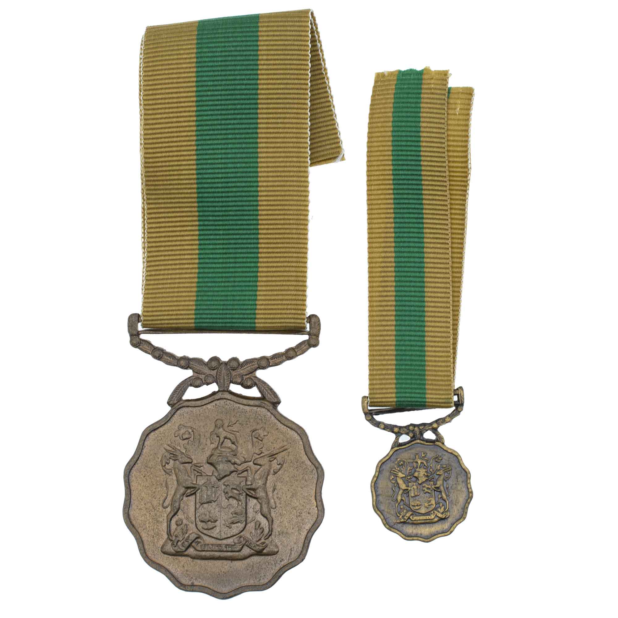 ЮАР (Южно - Африканская Республика, 1961 - 2025 гг). Медаль "За безупречную службу", 3 степень с фрачной миниатюрой.