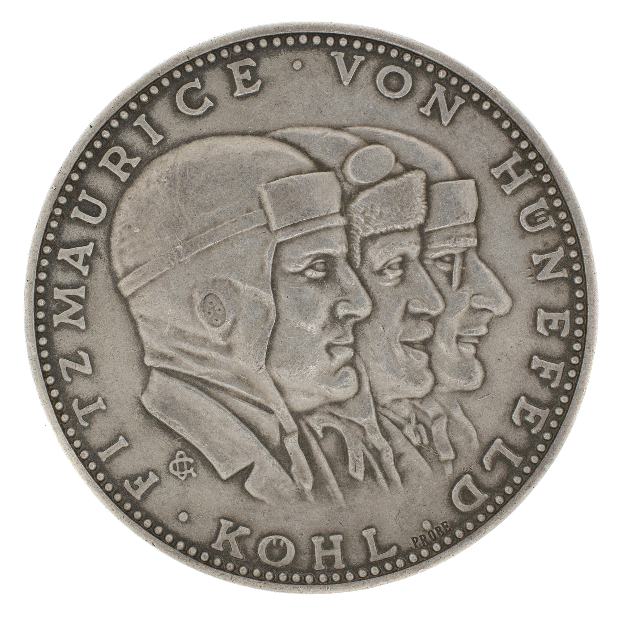 Германия. Медаль "Первый перелет через Северную Атлантику с востока на запад 1928 г. Хюнефельд, Кёль, Фицморис"