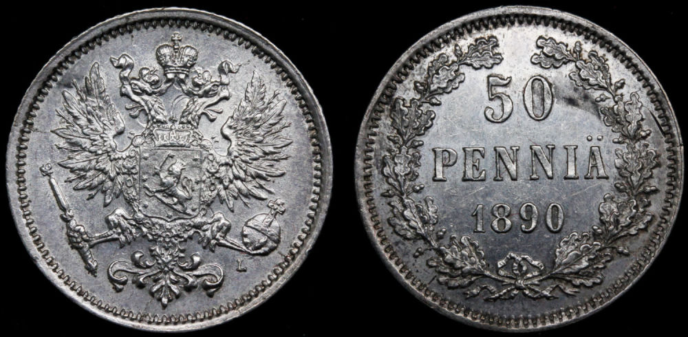 50 пенни 1890 год