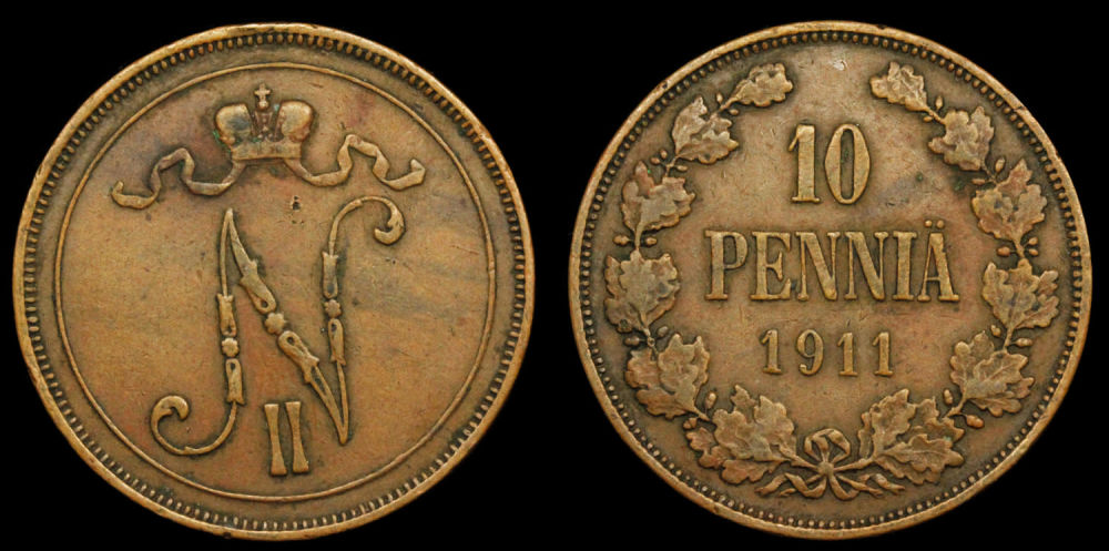 10 пенни 1911 год "L"