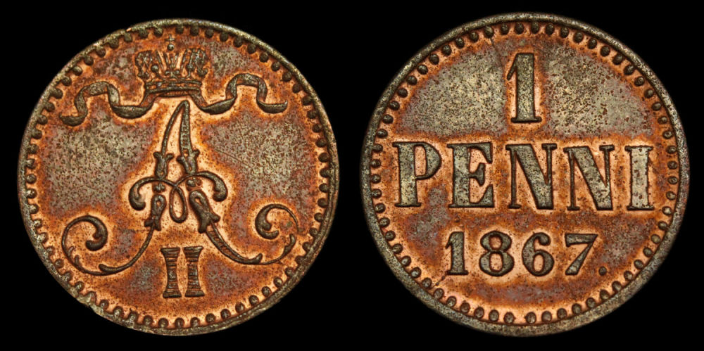 1 пенни 1867 год