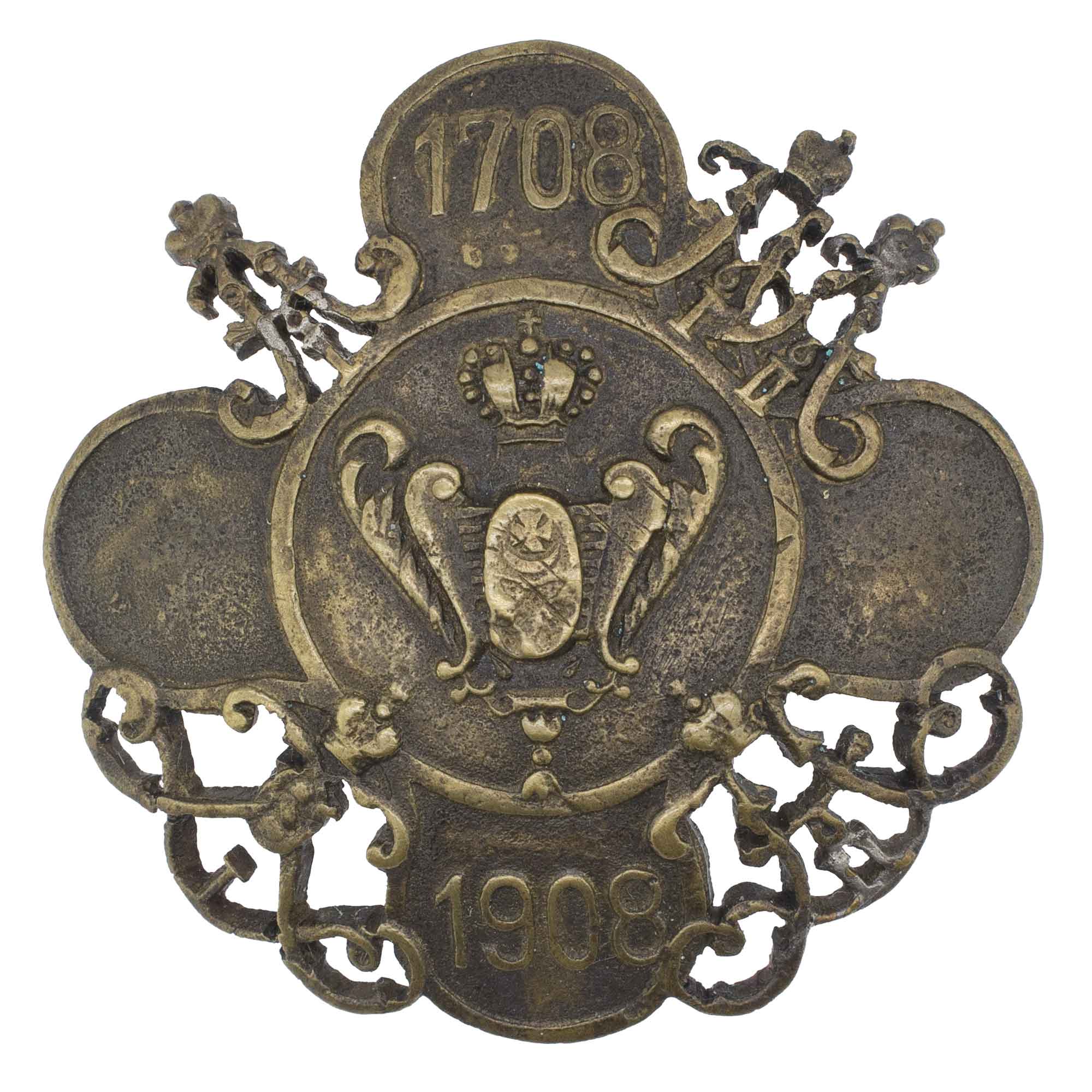 Знак 13-го пехотного Белозерского генерал-фельдмаршала графа Ласси (с 19 марта 1914 г. — генерал-фельдмаршала князя Волконского) полка (для нижних чинов). 