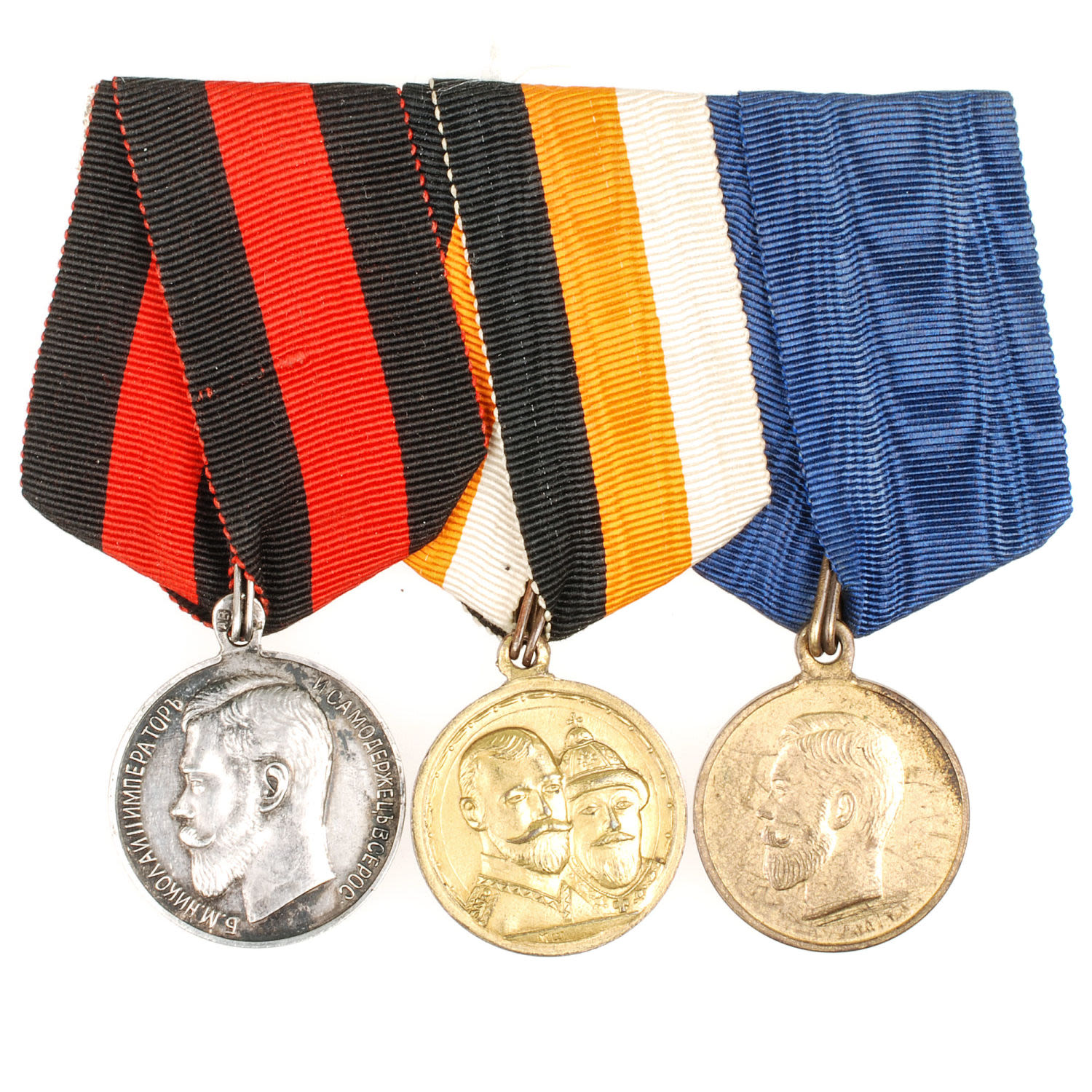 Колодка на три медали периода правления Императора Николая II. Частники.