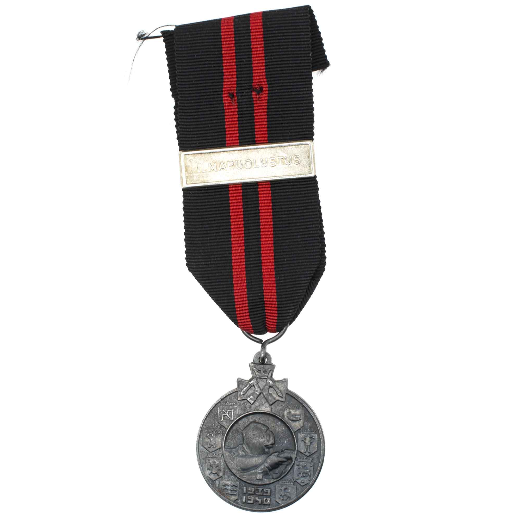 Финляндия. Медаль "За Зимнюю Войну 1939 - 1940", III тип с планкой " ILMAPUOLUSTUS " (ПРОТИВОВОЗДУШНАЯ ОБОРОНА).