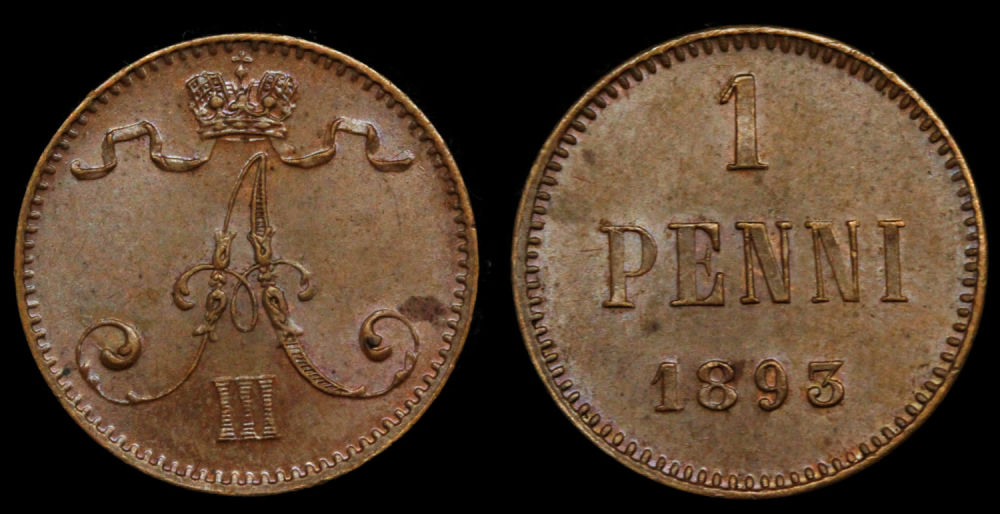 1 пенни 1893 год