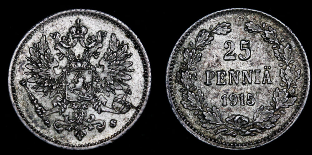 25 пенни 1915 год "S"