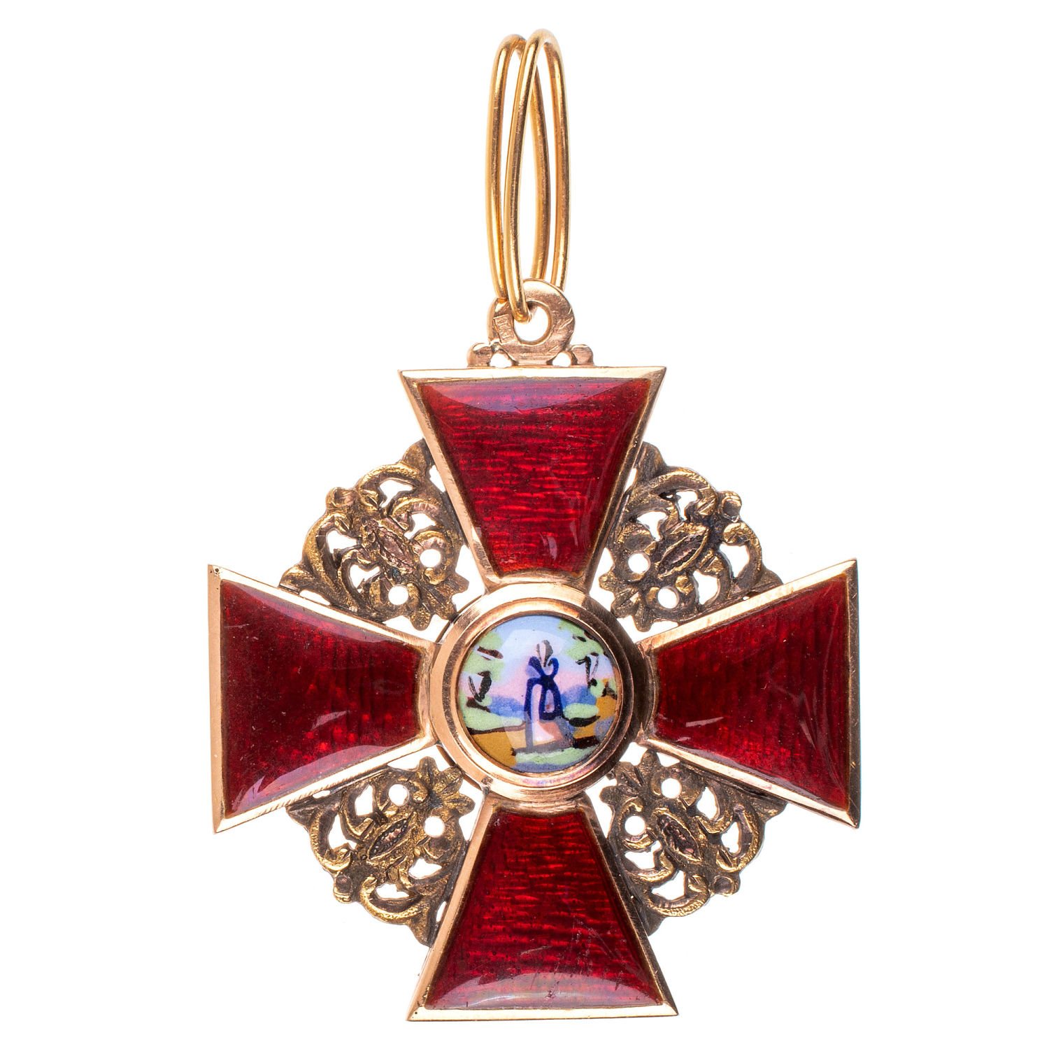 Знак ордена Св. Анны 3 ст. 1882 - 1898 гг. Капитульный. Золото.