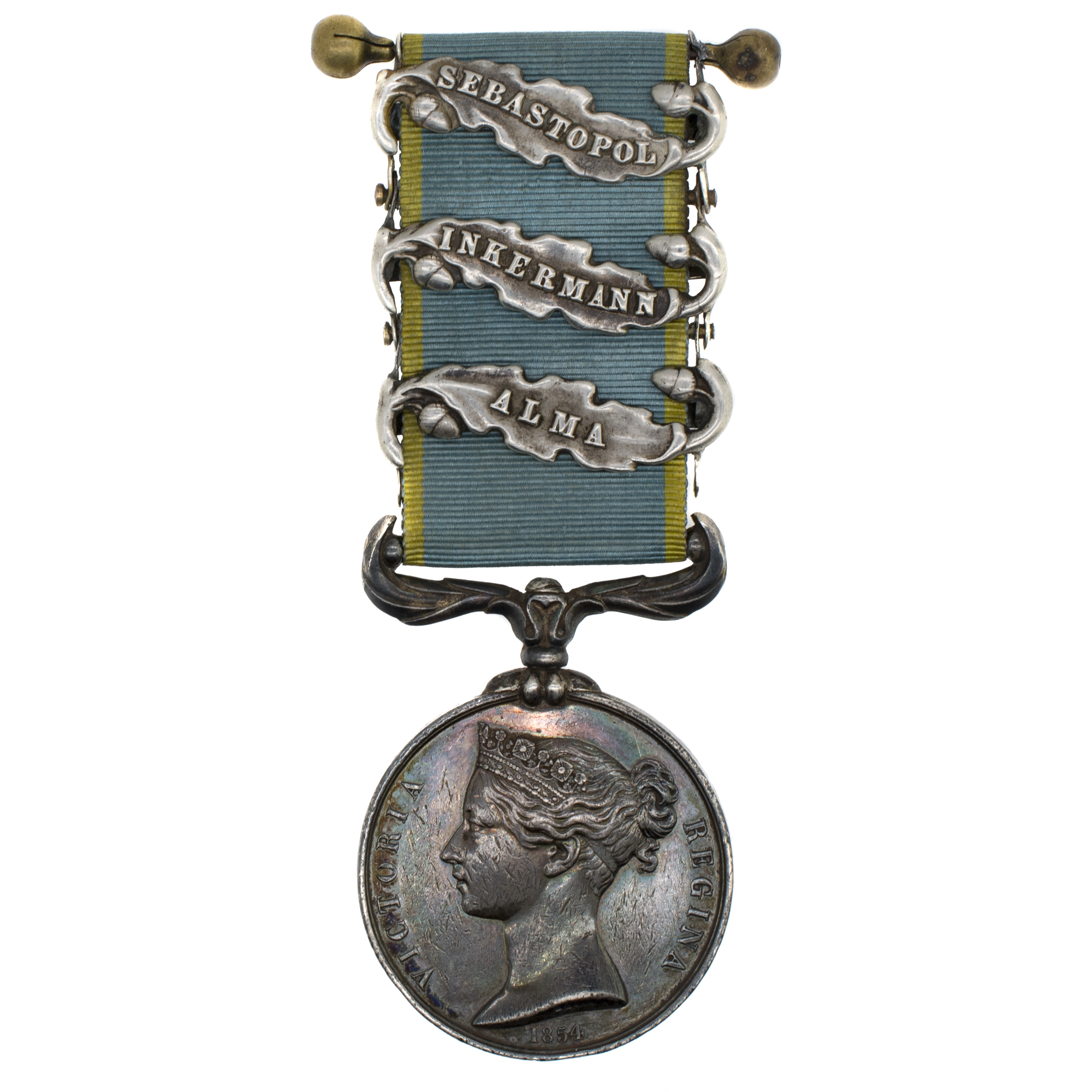 Великобритания. Крымская медаль с тремя планками "SEBASTOPOL",  " INKERMAN " и "ALMA " .