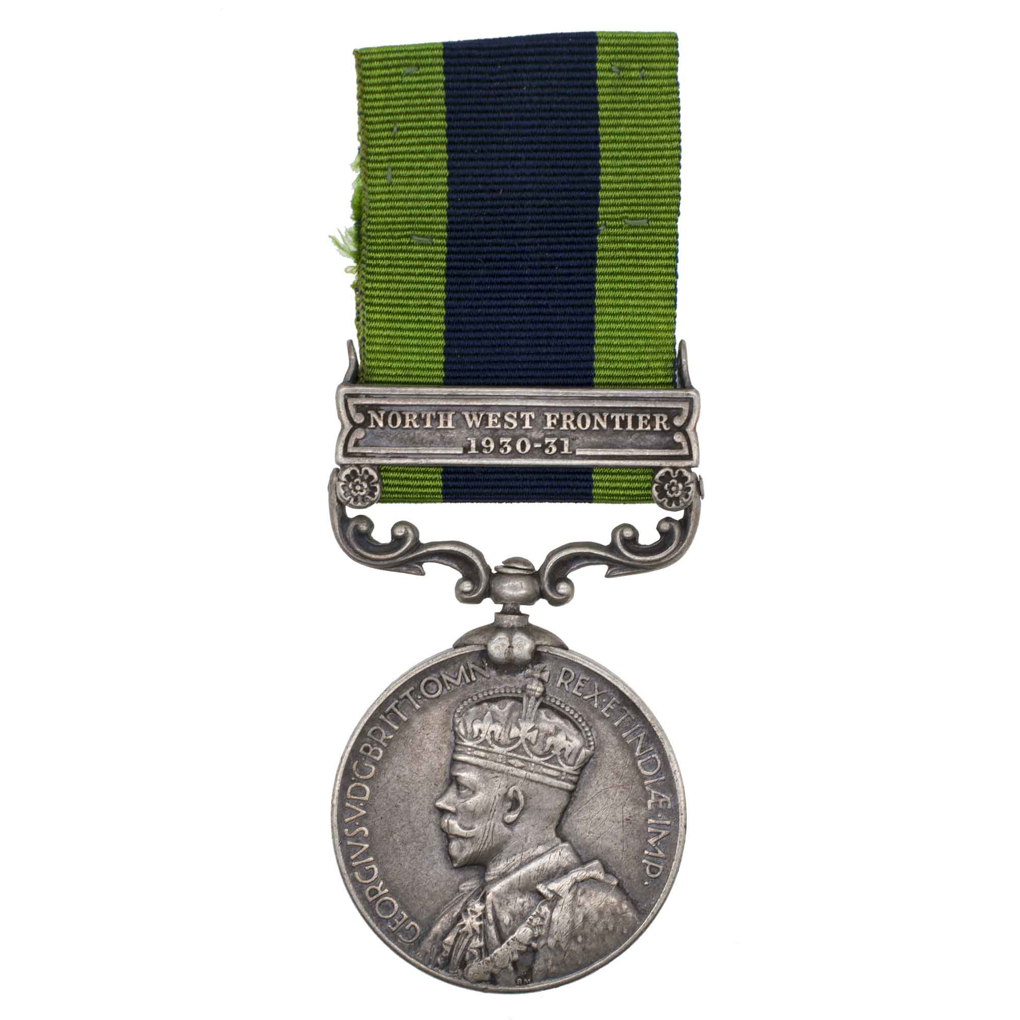 Великобритания.  Медаль "За службу в Индии" с планкой "Северо - Западная граница 1930 - 31" с портретом Короля Георга V, III тип. 