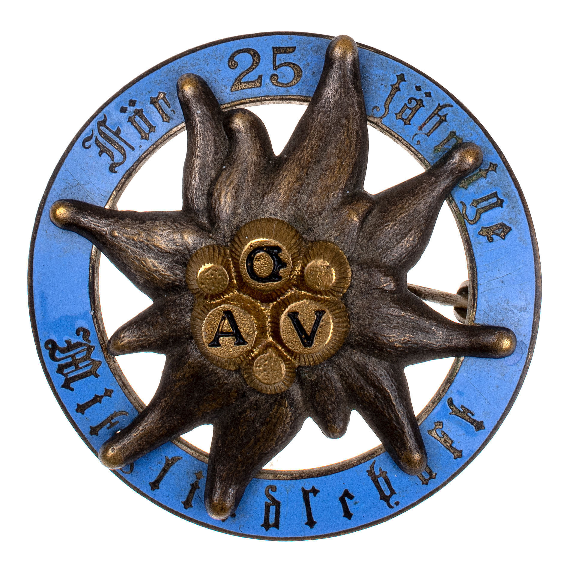 Германия. Знак Немецкий Альпийский Союз "25 лет членства в D.A.V."