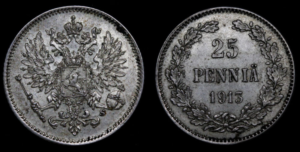 25 пенни 1913 года "S"