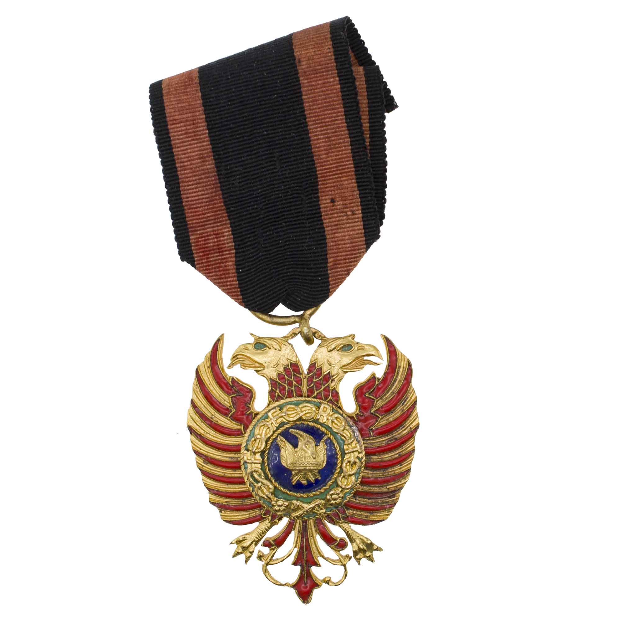 Албания. Знак Ордена Скандербега, 5 степень, Кавалер. II тип. В наградном футляре.
