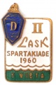 Знак "Спартакиада 1960 г. ДСО"Динамо" Рига II место"