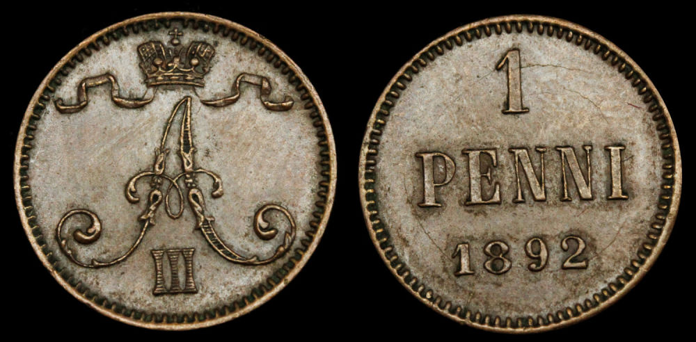 1 пенни 1892 год