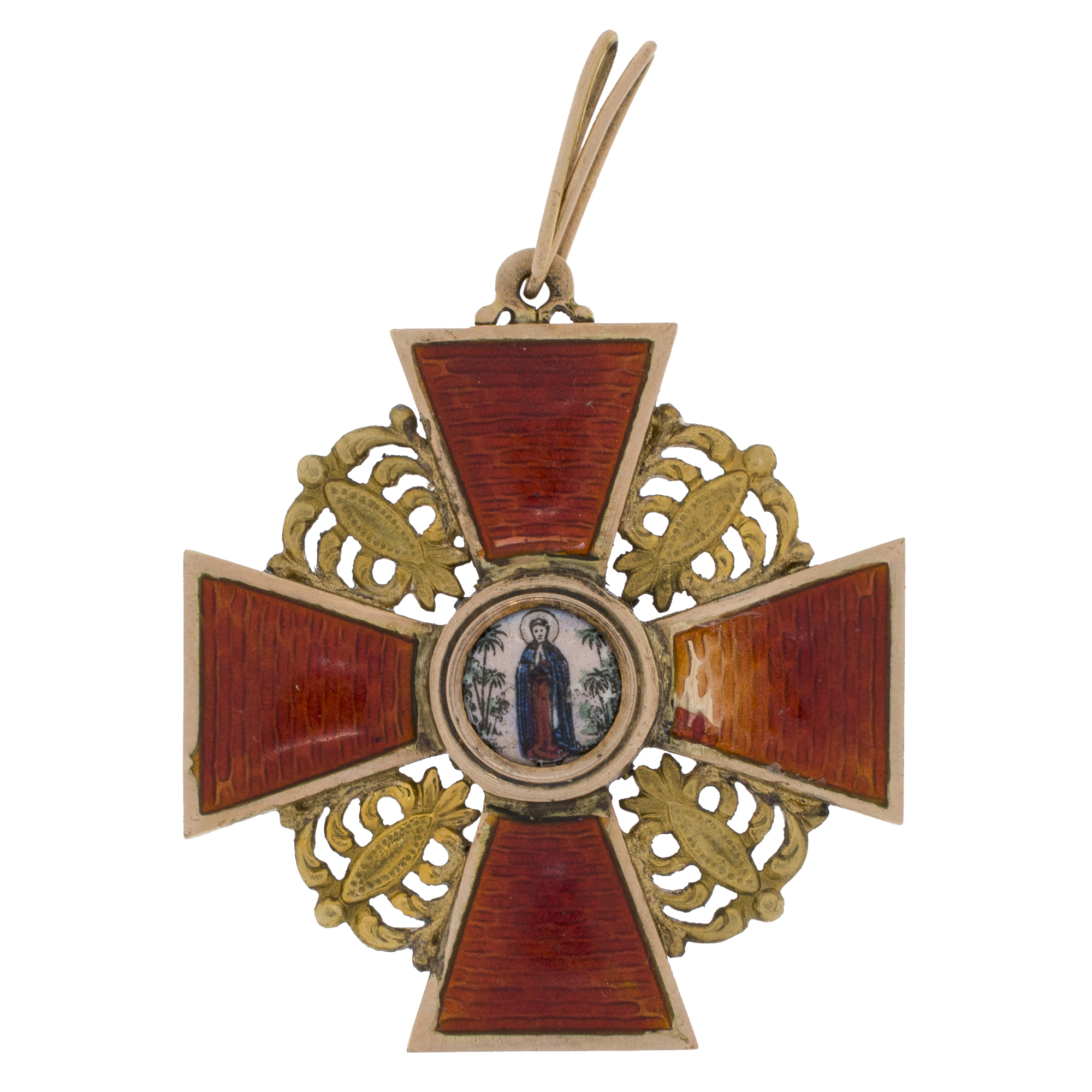 Знак ордена Св. Анны 3 ст без мечей (1908 - 1911 гг). Золото.