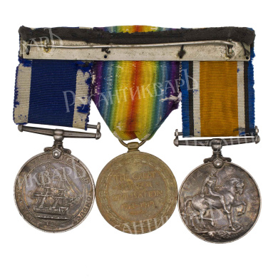 Великобритания. Наградная колодка из 3 медалей времён I мировой войны.