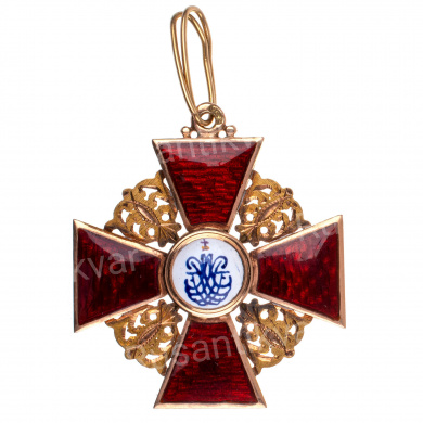 Знак ордена Св. Анны 3 ст, 1874 - 1882 гг. Капитульный. Золото.