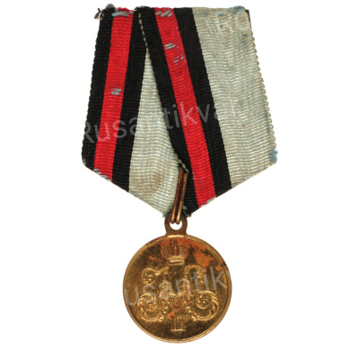 Медаль "За поход в Китай 1900 - 1901 " на колодке. Светлая бронза. Частник.
