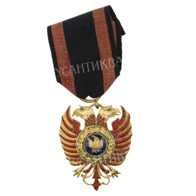 Албания (Албанская Республика, 1925 - 1928 гг). Знак Ордена Скандербега 5 степени, Кавалер. В наградном футляре. II тип.