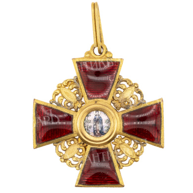 Знак ордена Св. Анны 3 - й степени, 1916 - 1917 гг. Капитульный. Бронза.