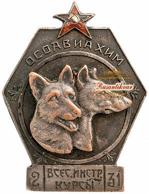 Знак "Всесоюзные Инструкторские курсы ОСОАВИАХИМ"