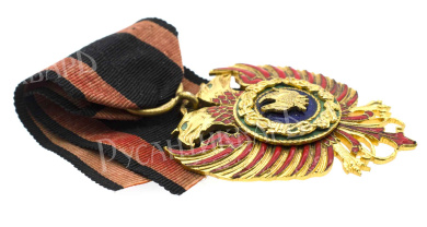 Албания (Албанская Республика, 1925 - 1928 гг). Знак Ордена Скандербега 5 степени, Кавалер. В наградном футляре. II тип.