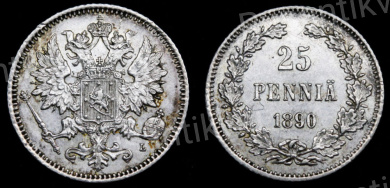 25 пенни 1890 год "L"