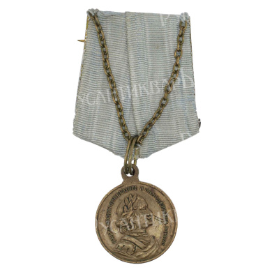 Медаль "В память 200 - летия морского сражения при Гангуте" в оригинальном сборе. Частник.