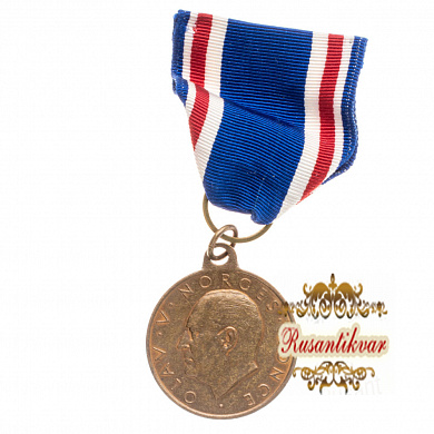 Норвегия. Медаль в честь Дня конституции 1958г. Короля Олафа.