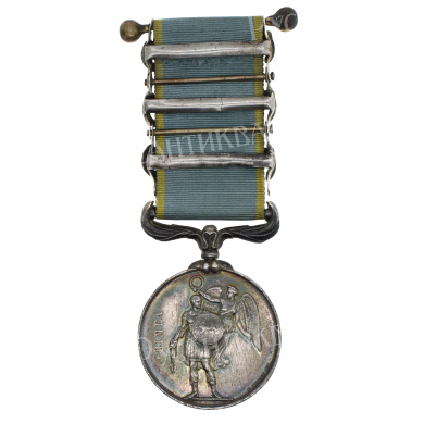 Великобритания. Крымская медаль с тремя планками "SEBASTOPOL",  " INKERMAN " и "ALMA " .