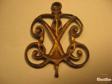 вензель Имп.Петра 1го на якоре, желтый прибор