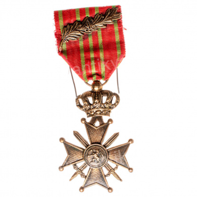 Бельгия. Военный Крест образца 1915 года, с бронзовой пальмовой пристежкой.