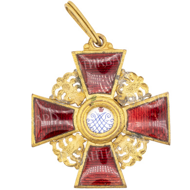 Знак ордена Св. Анны 3 - й степени, 1916 - 1917 гг. Капитульный. Бронза.