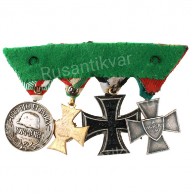Австро-Венгрия. Колодка с Железными крестами участника I Мировой войны.