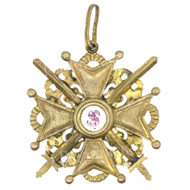 Знак Ордена Св. Станислава 2 - й степени с мечами. Бронза. Временное Правительство. Капитульный.
